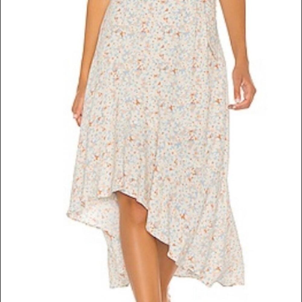 L Space Heat Wave Skirt Women Medium Floral Maxi Cream Viscose New with Tags